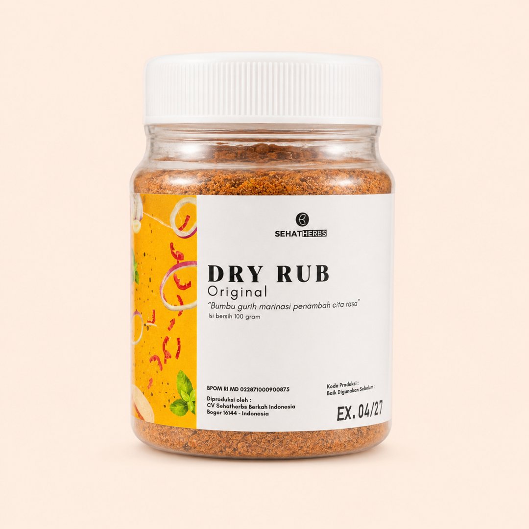 Cover produk Sehat Herbs Dry Rub Original - Bumbu Marinasi Non-MSG 100g dengan latar krem