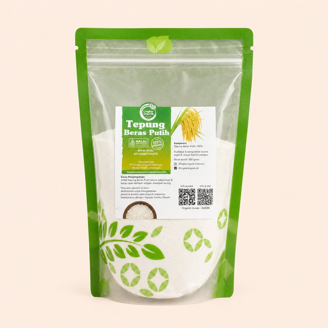 Tepung Beras Putih Lingkar Organik 500gr - Bahan MPASI & Kue Sehat cover