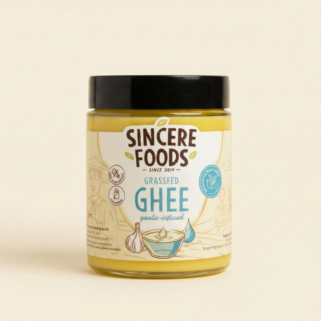 Sincere Foods Grassfed Ghee Garlic Infused 250gr image