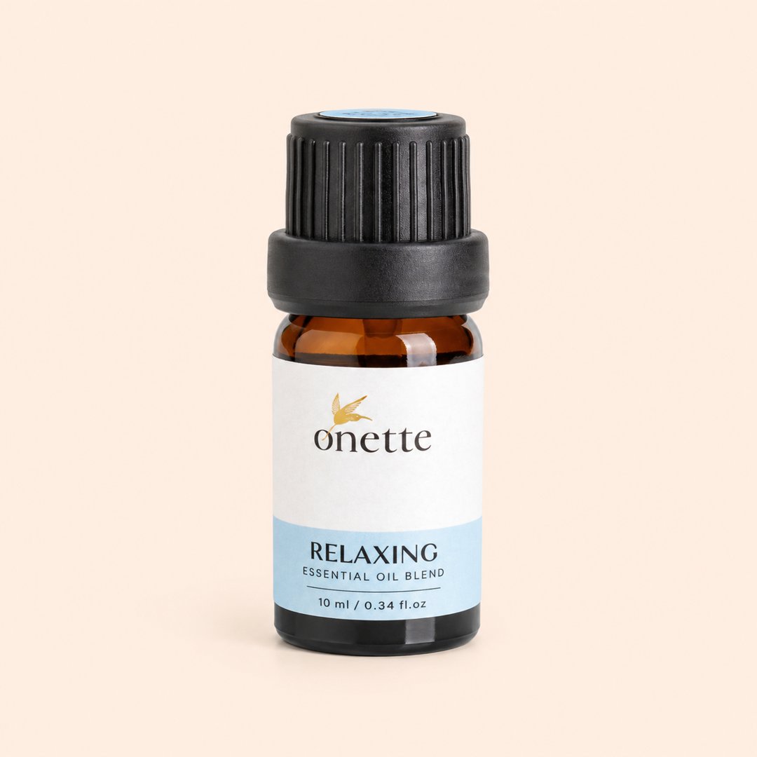 Cover produk Onette Relaxing Essential Oil Blend 10ml dengan latar krem