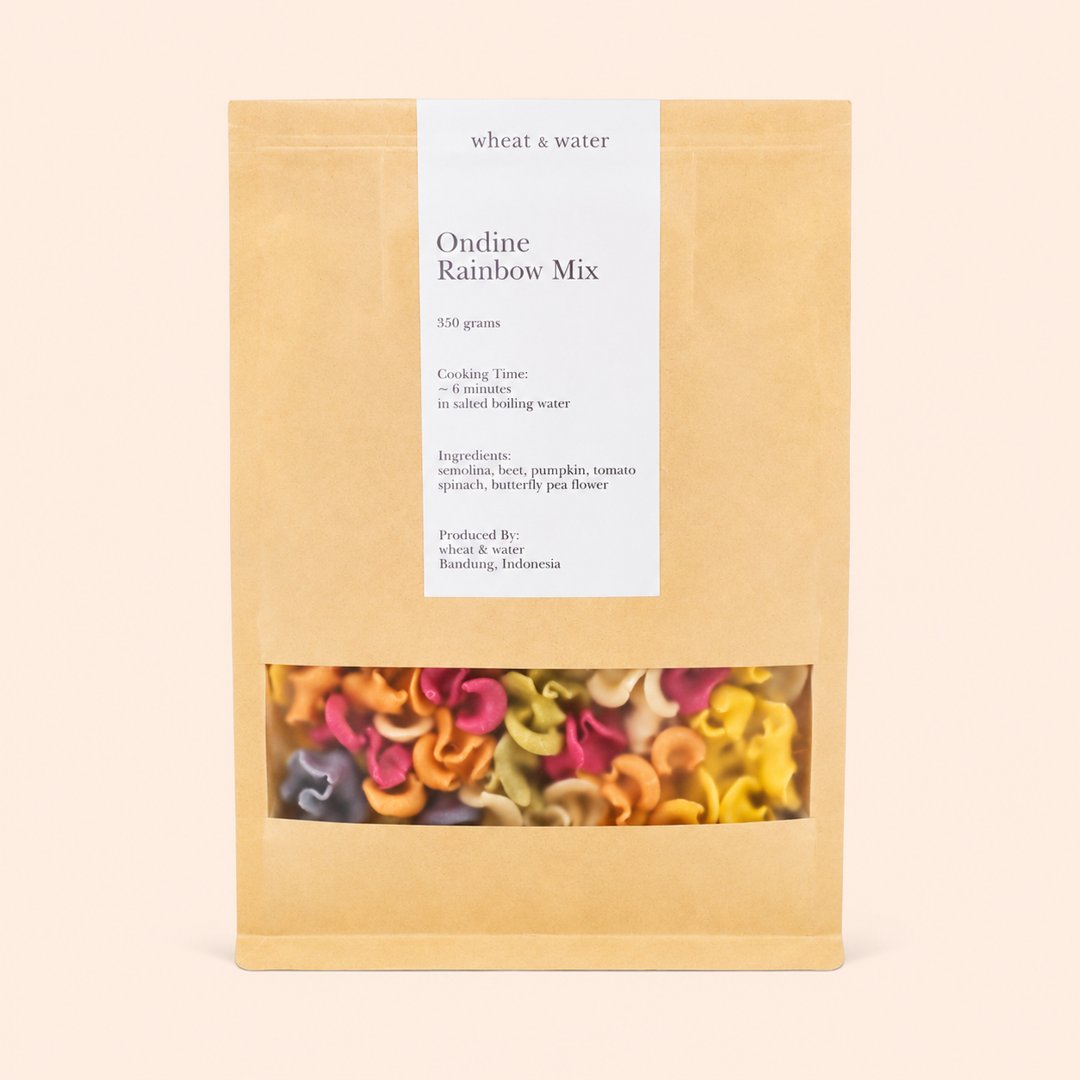 Cover produk Wheat & Water Ondine Rainbow Mix 350g dengan latar krem