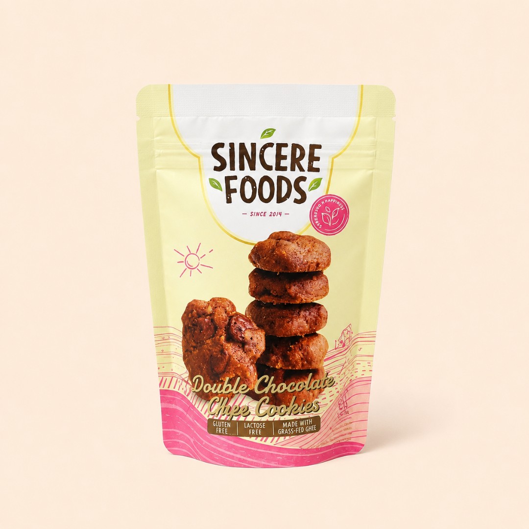 Sincere Foods Double Chocolate Ghee Cookies 50g - Gluten Free & Lactose Free image
