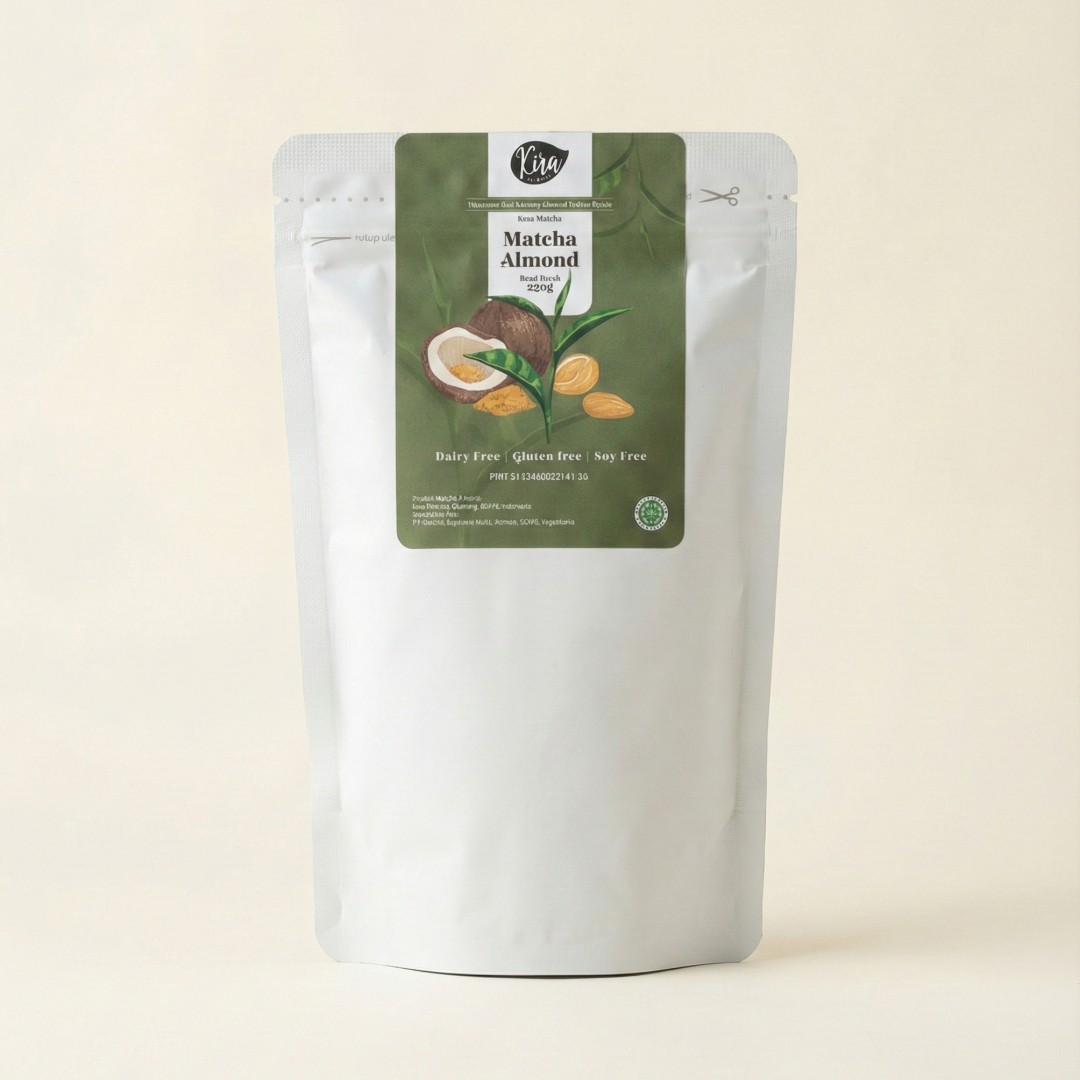 Kira Matcha Almond Powder Minuman Serbuk Kacang Almond 250g image