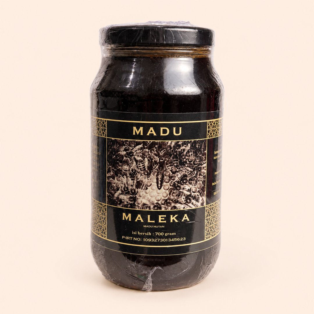 Cover produk Madu Hutan Maleka 700g - Madu Murni Alami dengan latar krem