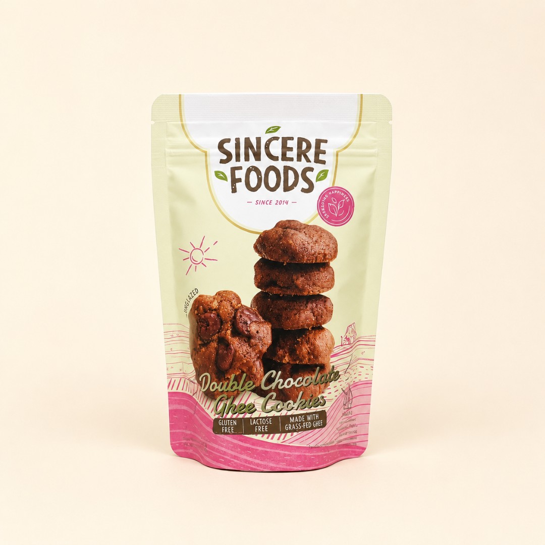 Sincere Foods Double Chocolate Ghee Cookies - Bite Sized 50g image