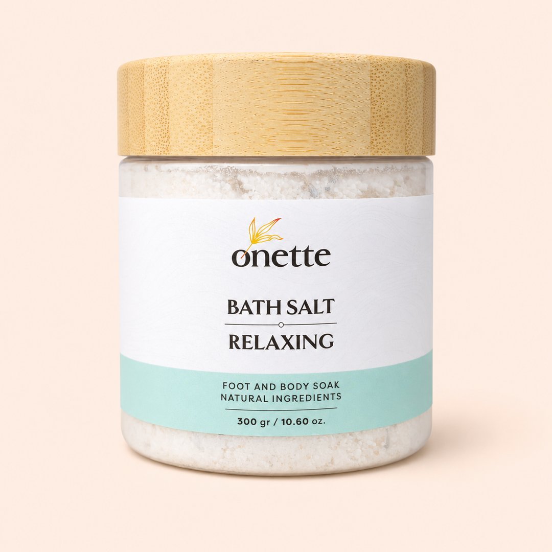 Cover produk Onette Relaxing Bath Salt 300gr - Garam Rendam Kaki & Tubuh dengan latar krem