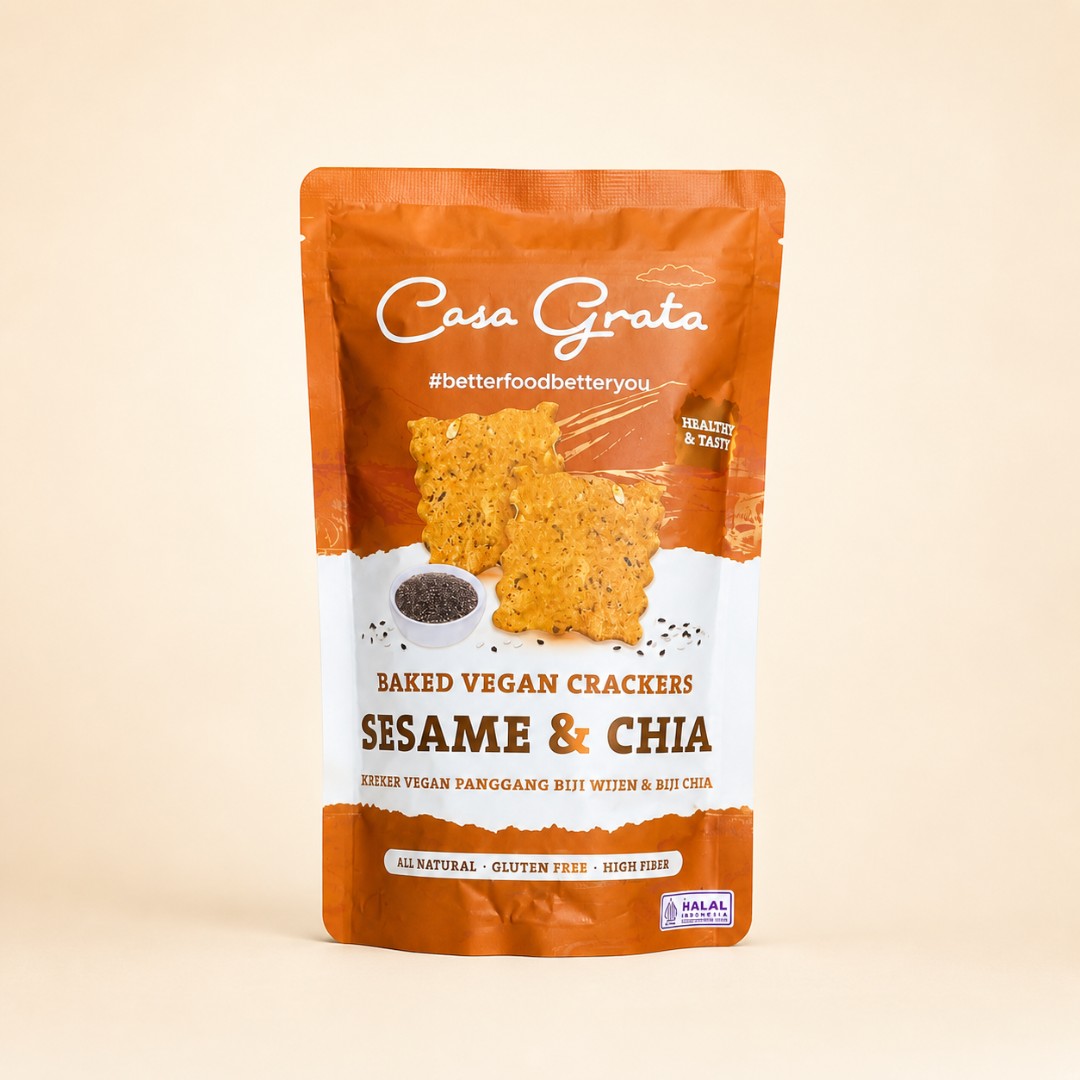 Casa Grata Baked Vegan Crackers Sesame & Chia 70gr image
