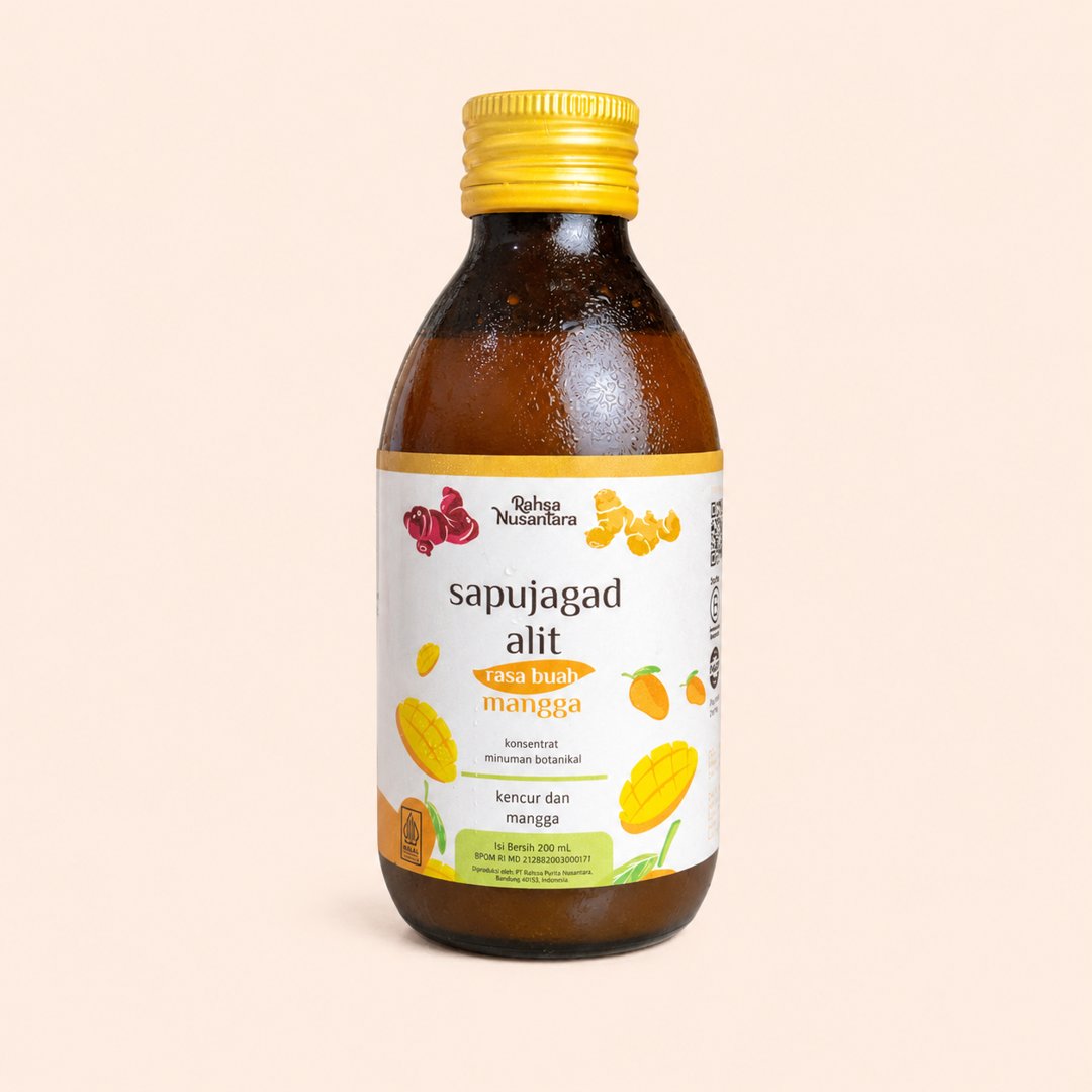 Cover produk Rahsa Nusantara Sapujagad Alit Rasa Mangga 200ml dengan latar krem