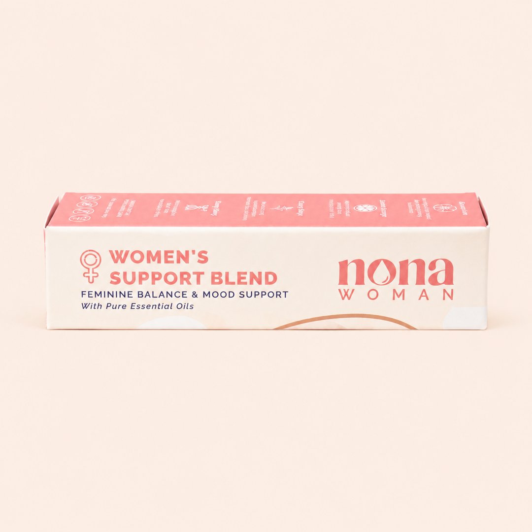 Cover produk Nona Woman Support Blend - Essential Oil PMS Relief 10ml dengan latar krem