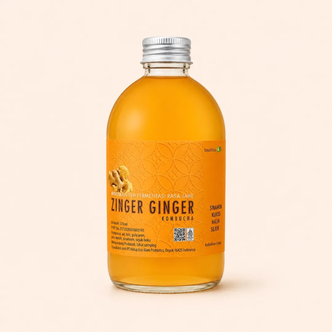 Heal Probiotic Kombucha Zinger Ginger 370ml