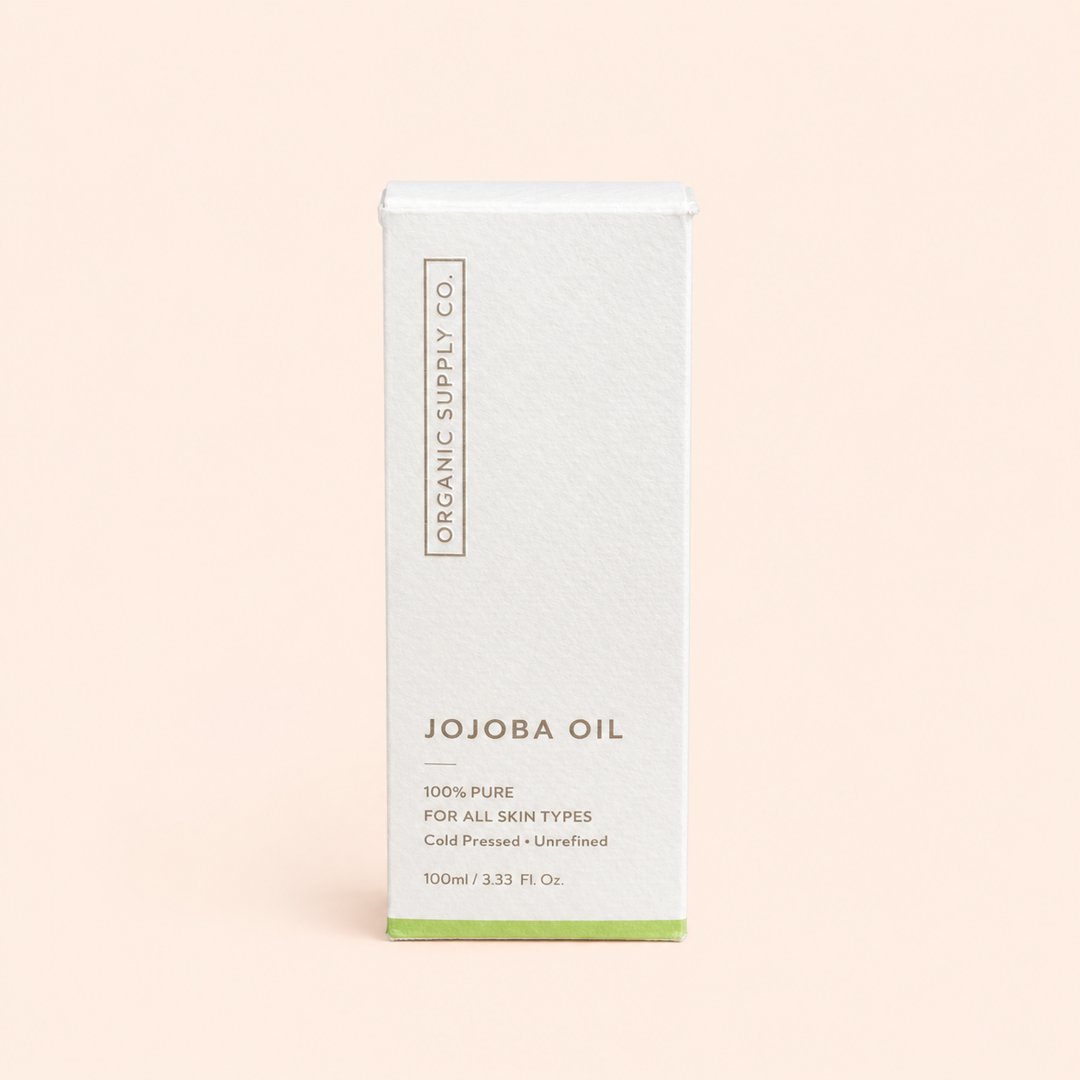 Cover produk Organic Supply Co. Jojoba Oil 100% Pure & Cold Pressed 100ml dengan latar krem