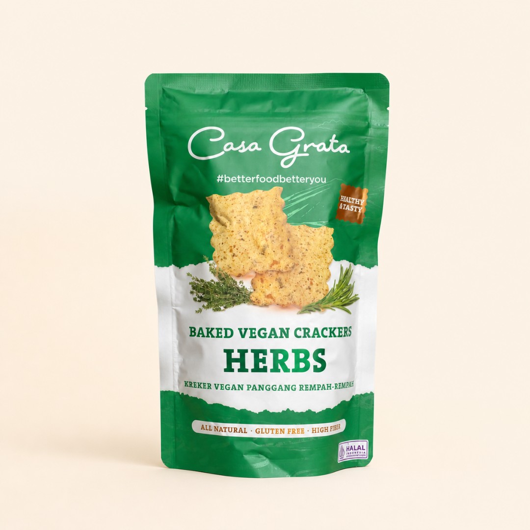 Casa Grata Baked Vegan Crackers Herbs 70gr image